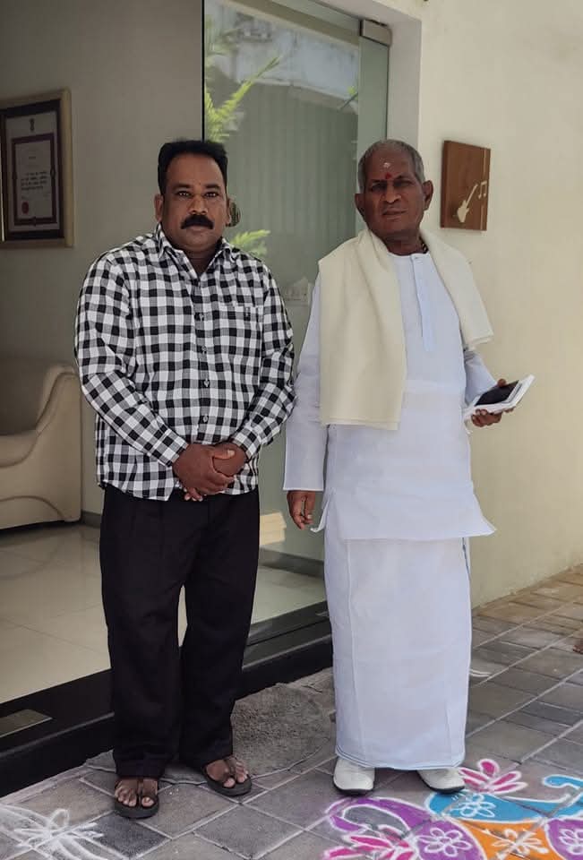 Arun Prabhakar with legendary composer Ilayaraja
